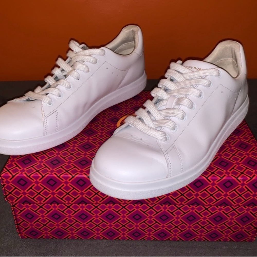 Tory Burch White Lace-Up Sneakers